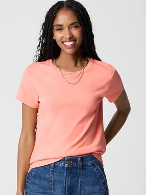 J.Crew Factory NWT Essential short-sleeve crewneck tee Sunny Peach
